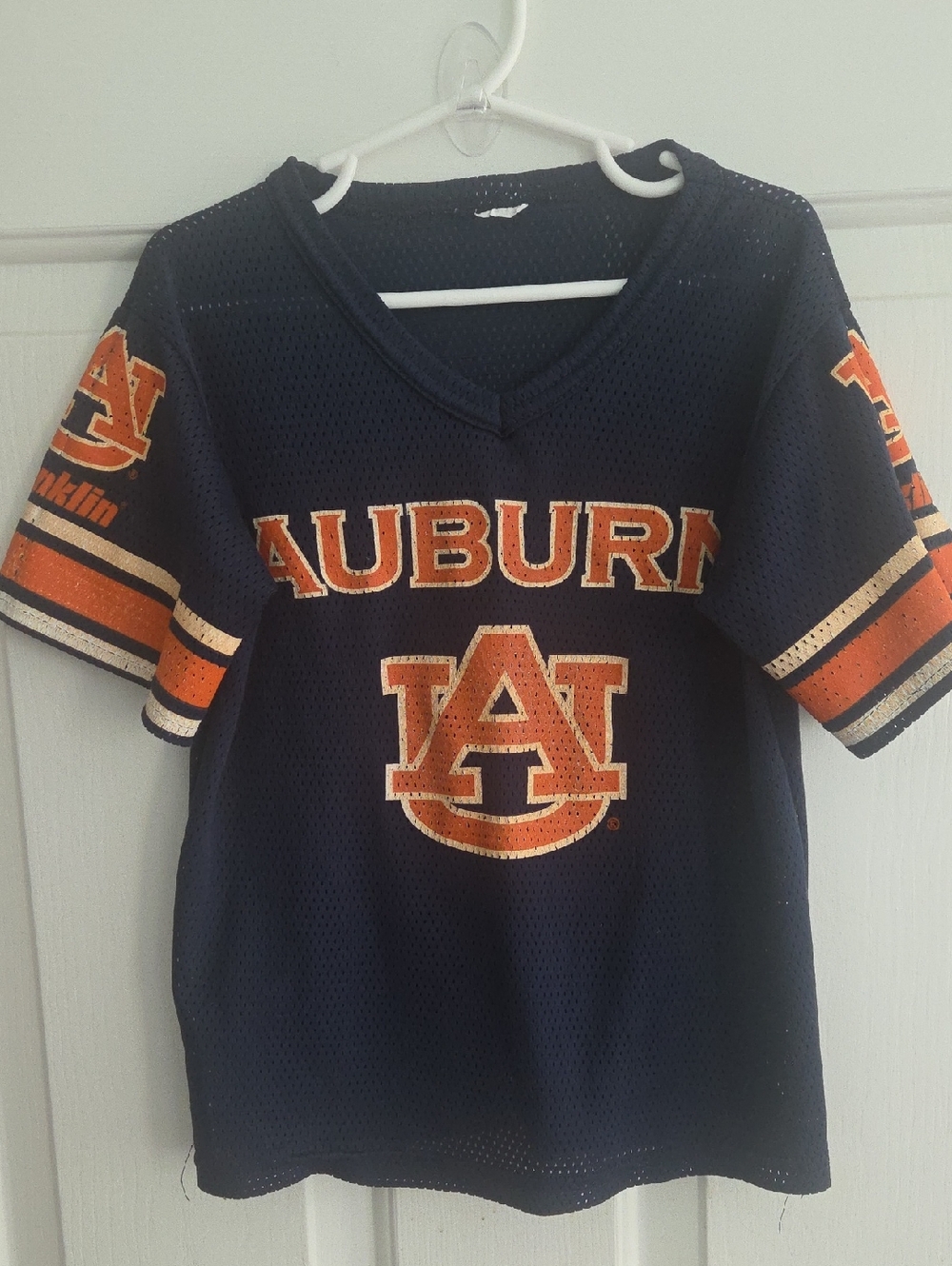 Auburn Navy & Orange Mesh Kids Jersey Top Sz 6
